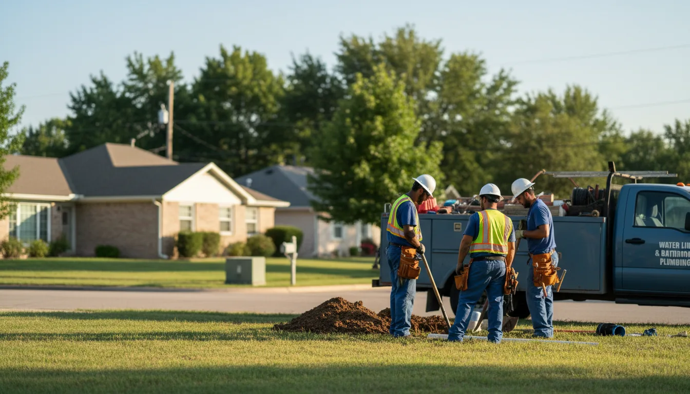 Residential water line and bathroom plumbing service in Marion, KS